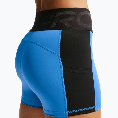 Spodenki treningowe damskie Nike Pro Sculpt Dri-Fit High-Waisted Biker 5" light photo blue/black/white