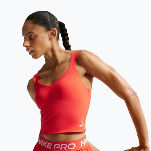 Koszulka treningowa damska Nike Pro Sculpt Medium Support Padded Tank light crimson/white