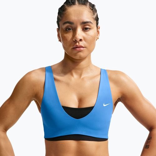 Biustonosz treningowy Nike Pro Sculpt Medium Support light photo blue/black/white
