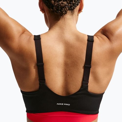 Biustonosz treningowy Nike Pro Sculpt Medium Support black/light crimson/white