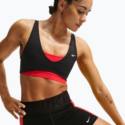 Biustonosz treningowy Nike Pro Sculpt Medium Support black/light crimson/white