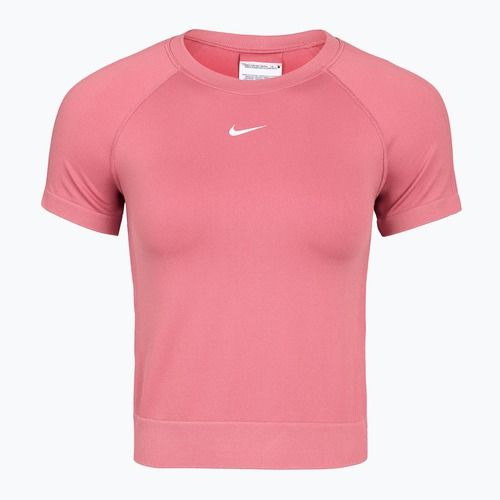 Koszulka treningowa damska Nike Pro Seamless Dri-Fit peony/white