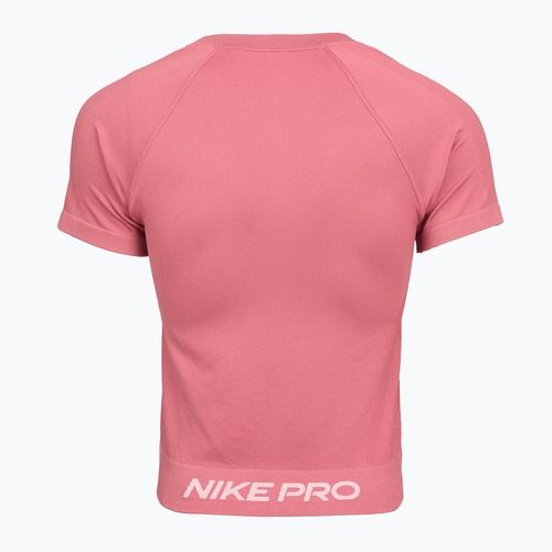 Koszulka treningowa damska Nike Pro Seamless Dri-Fit peony/white