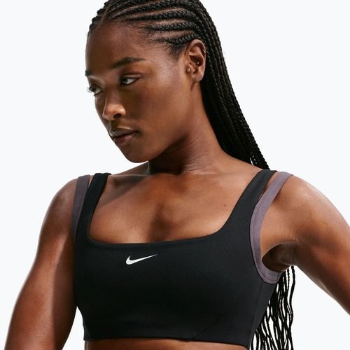 Biustonosz treningowy Nike One Light Support black/thunder grey/white
