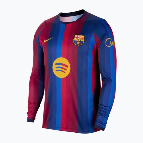 Longsleeve piłkarski męski Nike FC Barcelona Dri-Fit Stadium Home deep garnet/blue void/mineral yellow