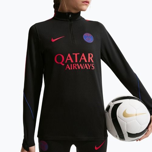 Bluza piłkarska dziecięca Nike Paris Saint-Germain Strike Dri-Fit Soccer Knit Drill Top black/global red/global red