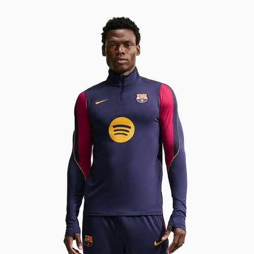Bluza piłkarska męska Nike FC Barcelona Strike Soccer Drill Top blackened blue/mineral yellow