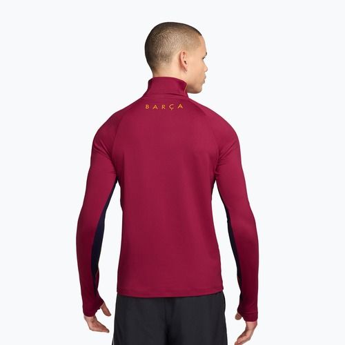 Bluza piłkarska męska Nike FC Barcelona Strike Soccer Drill Top noble red/mineral yellow/mineral yellow