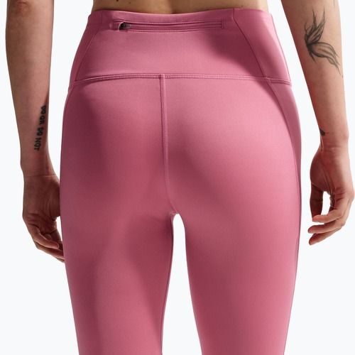 Legginsy do biegania damskie Nike Tempo Swoosh Run High-Waisted 7/8 peony/white