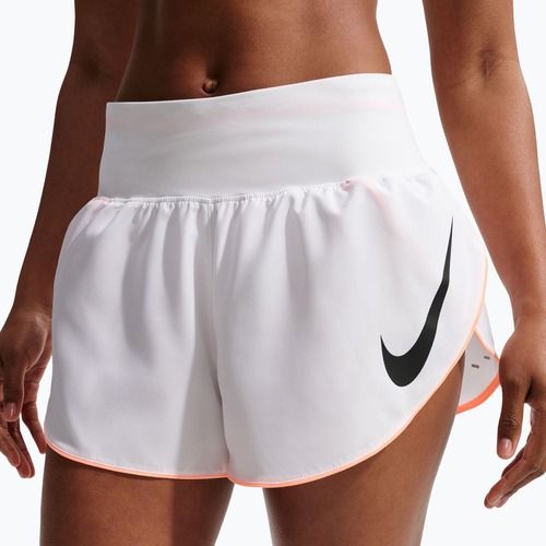 Spodenki do biegania damskie Nike Tempo Swoosh Dri-Fit Mid-Rise Brief-Lined white/orange pulse/black