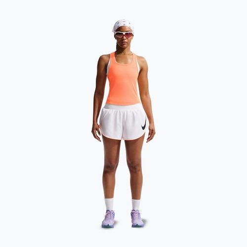 Spodenki do biegania damskie Nike Tempo Swoosh Dri-Fit Mid-Rise Brief-Lined white/orange pulse/black