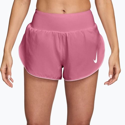 Spodenki do biegania damskie Nike Tempo Swoosh Dri-Fit Mid-Rise Brief-Lined peony/pink foam/white