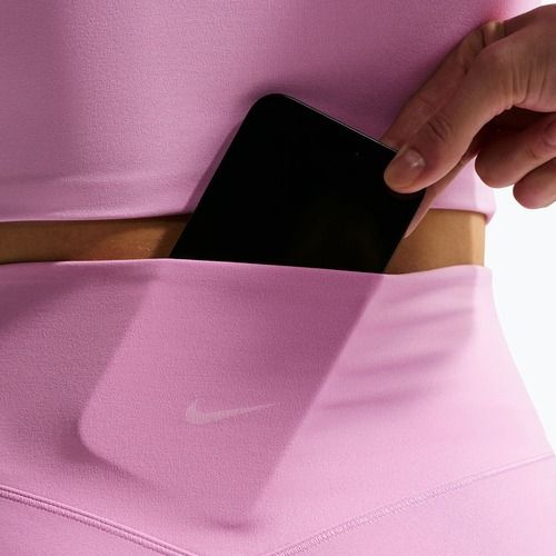 Spodenki damskie Nike Zenvy High Waisted Biker 5" light magenta/white