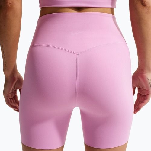 Spodenki damskie Nike Zenvy High Waisted Biker 5" light magenta/white