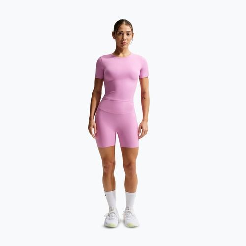 Spodenki damskie Nike Zenvy High Waisted Biker 5" light magenta/white