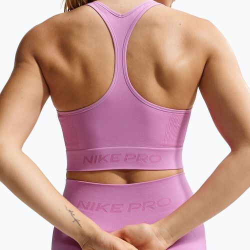 Top treningowy Nike Pro Seamless Dri-Fit Cropped light magenta