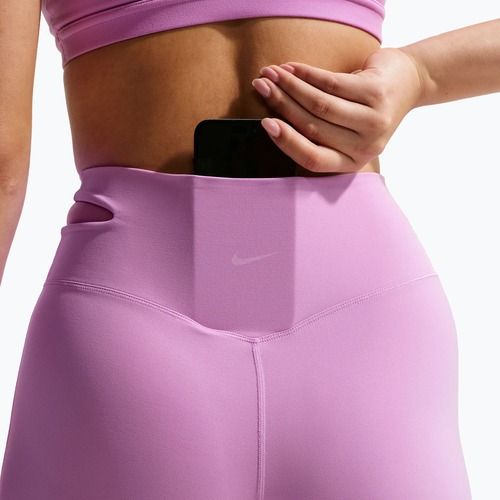 Spodnie treningowe damskie Nike Zenvy High-Waisted Flared light magenta/white
