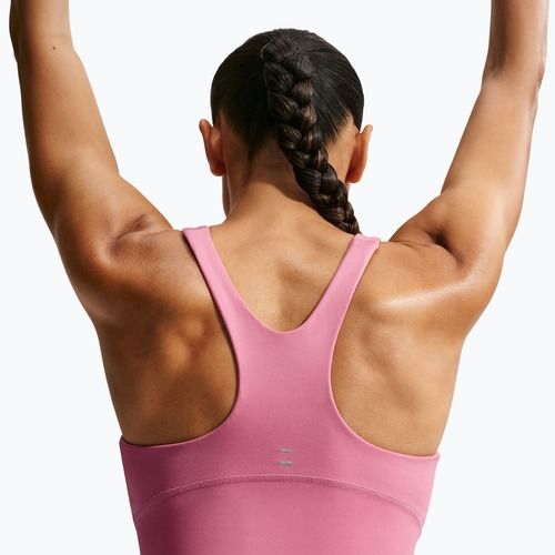 Koszulka do biegania damska Nike Tempo Medium Support Cropped Sports Bra peony