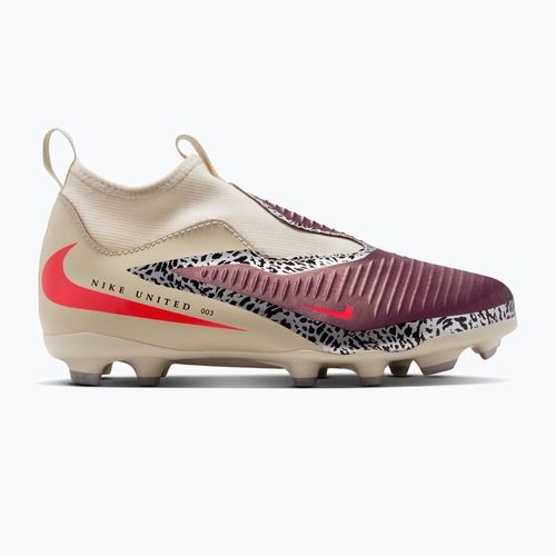 Buty piłkarskie dziecięce Nike United Jr. Phantom 6 High Academy MG burgundy crush/fossil/university red