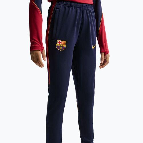 Spodnie piłkarskie dziecięce Nike FC Barcelona Strike Dri-Fit blackened blue/noble red/yellow