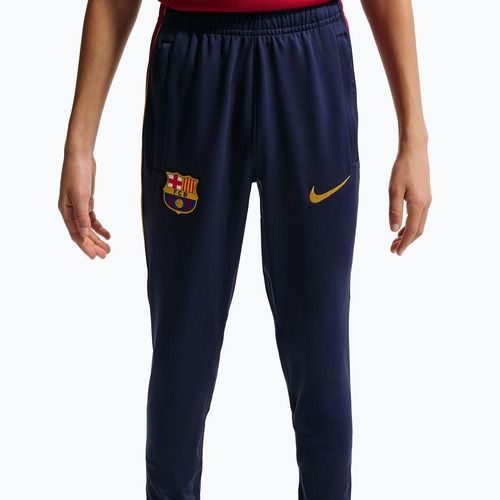 Spodnie piłkarskie dziecięce Nike FC Barcelona Strike Dri-Fit blackened blue/noble red/yellow