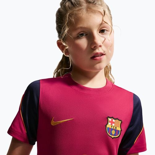 Koszulka piłkarska dziecięca Nike FC Barcelona Strike Dri-Fit noble red/blackened blue