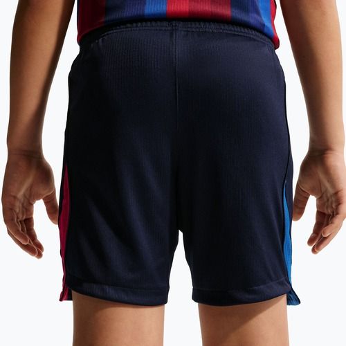 Spodenki piłkarskie dziecięce Nike FC Barcelona Dri-Fit Stadium Home blackened blue/mineral yellow