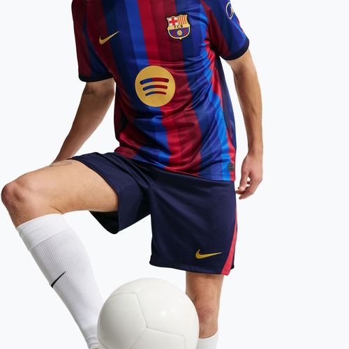 Spodenki piłkarskie męskie Nike FC Barcelona Dri-Fit Stadium Home blackened blue/mineral yellow