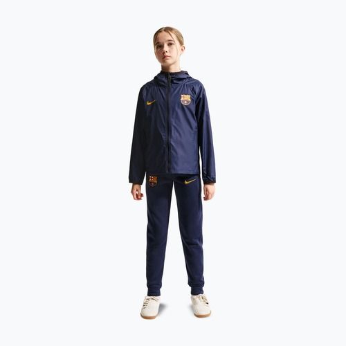 Kurtka piłkarska dziecięca Nike FC Barcelona Academy Pro blackened blue/black/mineral yellow