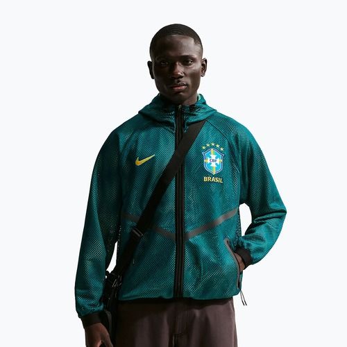 Kurtka piłkarska męska Nike Brazil Soccer Anthem geode teal/light menta/midwest gold