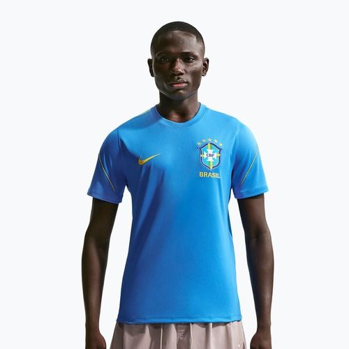 Koszulka piłkarska męska Nike Brazil Strike light photo blue/light menta/midwest gold
