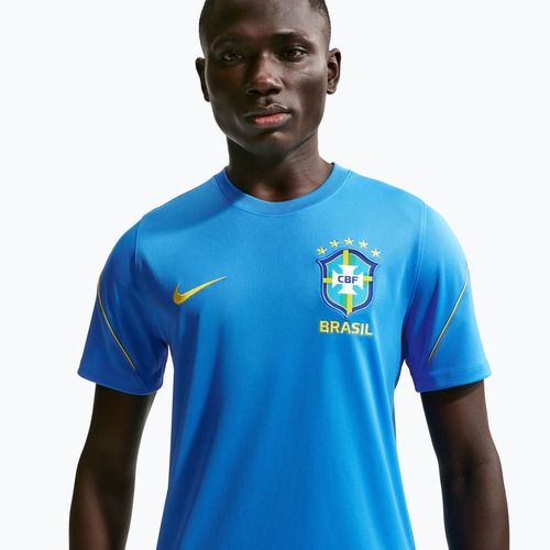 Koszulka piłkarska męska Nike Brazil Strike light photo blue/light menta/midwest gold