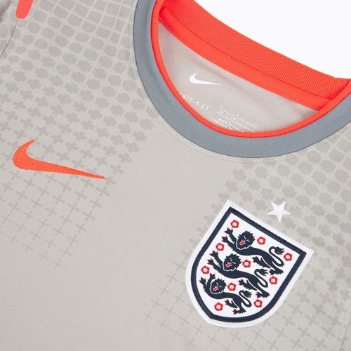 Koszulka piłkarska dziecięca Nike Anglia Pre-Match pewter grey/bright crimson