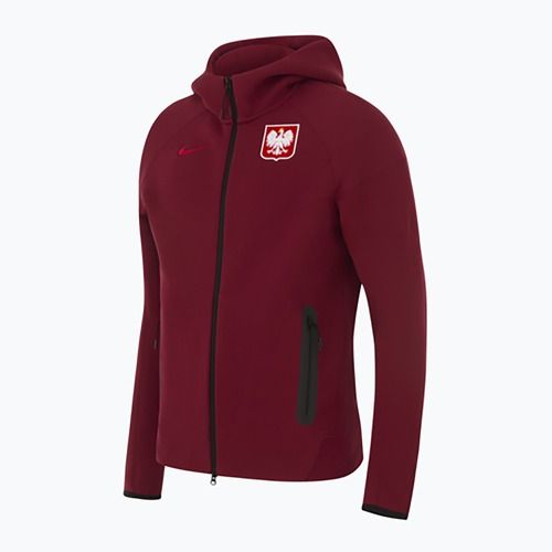 Bluza piłkarska męska Nike Tech Fleece Poland Full Zip Hoodie team red