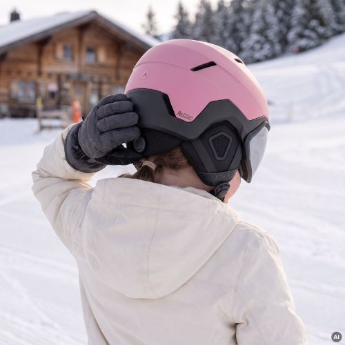Kask narciarski dziecięcy ATTABO Avens 3.0 Jr Visor ERT różowy