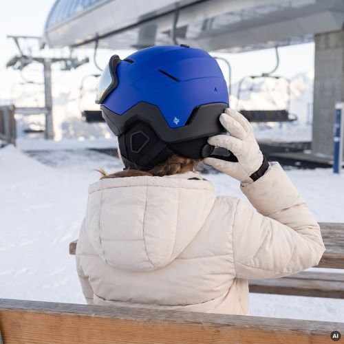 Kask narciarski dziecięcy ATTABO Avens 3.0 Jr Visor ERT niebieski