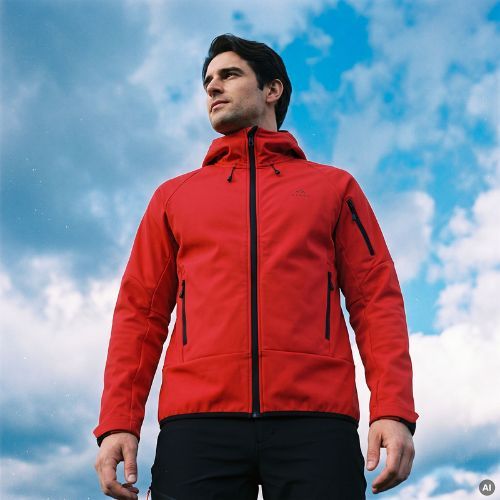 Bluza trekkingowa męska KADVA Arix WP 5K/3K softshell hybrid czerwony