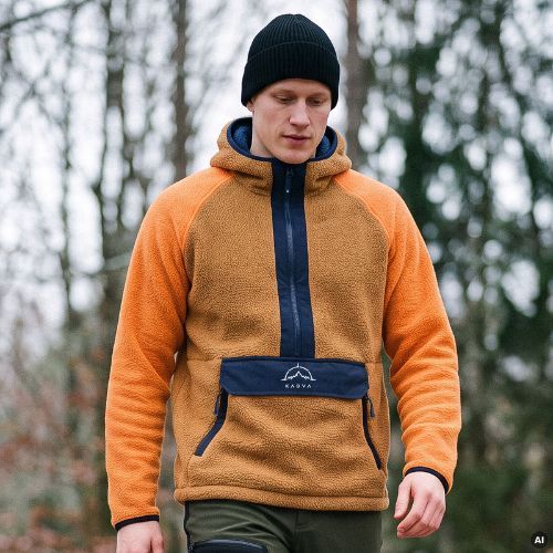 Bluza polarowa męska KADVA RODIA brązowy