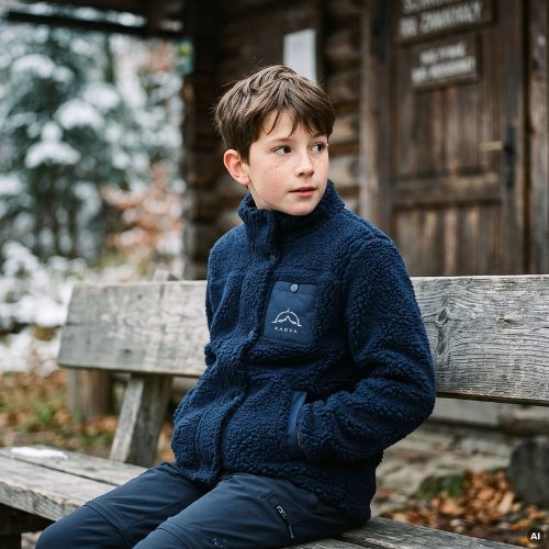 Bluza polarowa dziecięca KADVA Rodvik JR granatowy