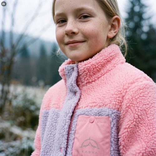 Bluza polarowa dziecięca KADVA Rodvik JRG różowy