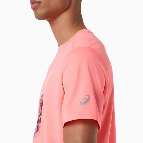 Koszulka do biegania męska Asics Fujitrail Logo Ss Top Sun Coral