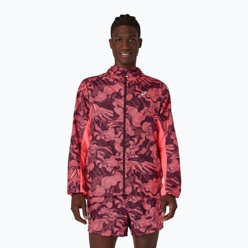 Kurtka do biegania męska Asics Fujitrail Packable Jacket blazing coral/dark aubergine