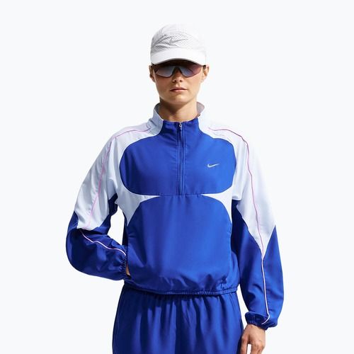 Kurtka do biegania damska Nike Tempo Dri-FIT 1/2-Zip old royal/football grey/pink rise