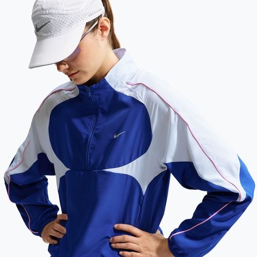 Kurtka do biegania damska Nike Tempo Dri-FIT 1/2-Zip old royal/football grey/pink rise