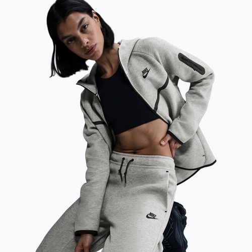 Spodnie damskie Nike Sportswear Tech Fleece Mid-Rise dark grey heather/black