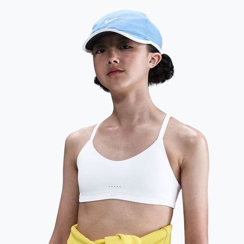 Biustonosz dziewczęcy Nike Alate White/Light Smoke Grey