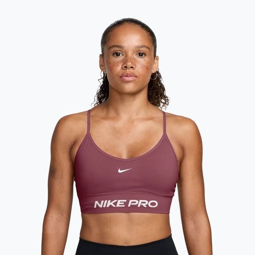 Biustonosz treningowy Nike Pro Seamless pink smoke/white