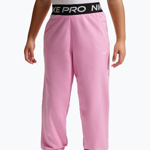 Spodnie dziecięce Nike Pro Fleece pink rise/pink rise/black/white