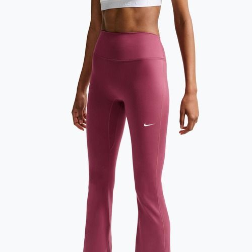 Legginsy damskie Nike One High Waisted Flared pink smoke/white