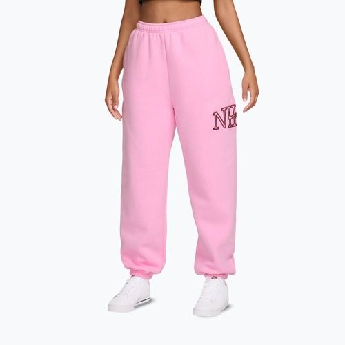 Spodnie damskie Nike Studio Fleece pink rise/pink smoke